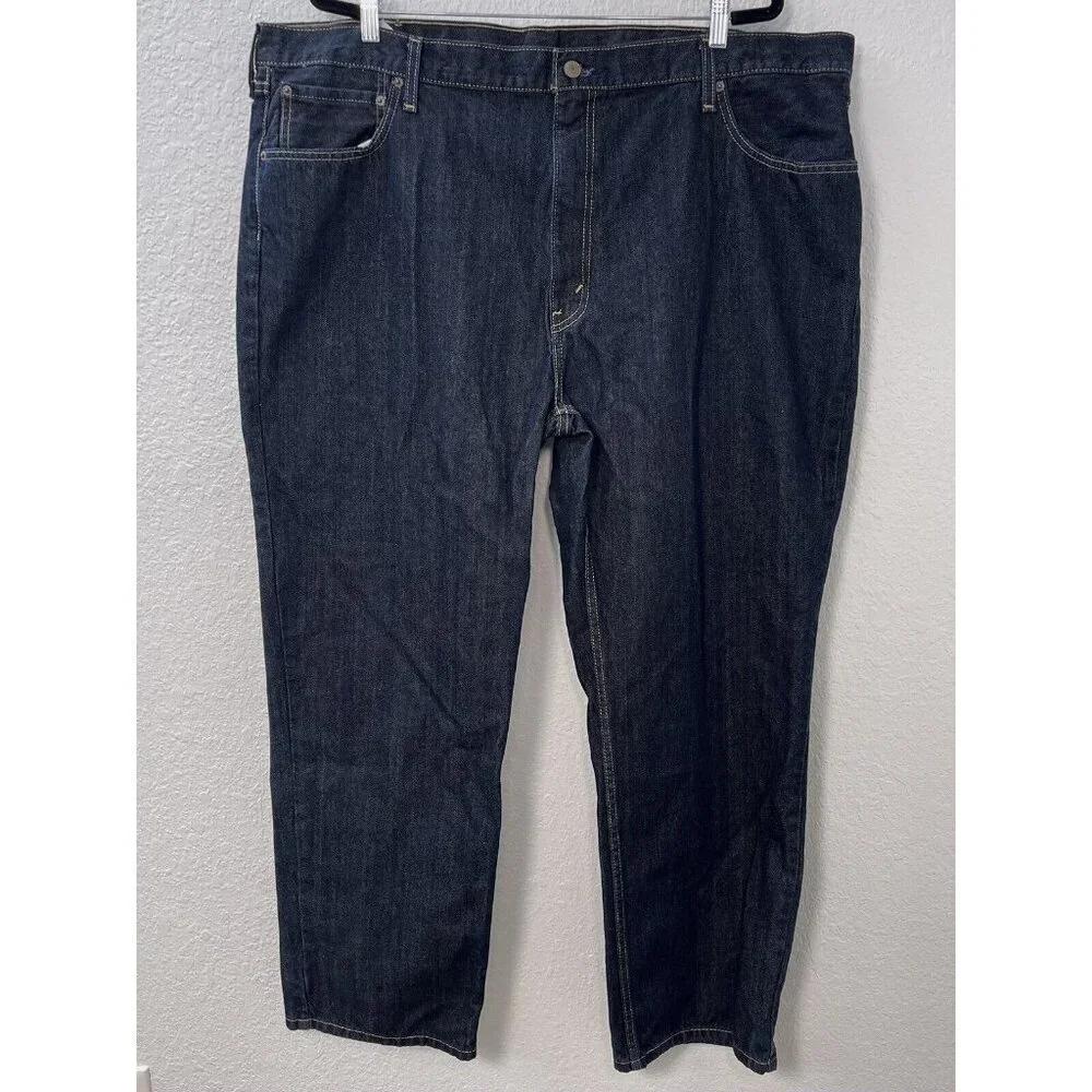 LEVI'S Mens 48x42 Dark Wash 559 Relaxed Straight Fit Red Tab Classic JEANS EUC